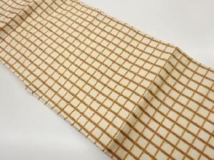 格子模様織出し名古屋帯